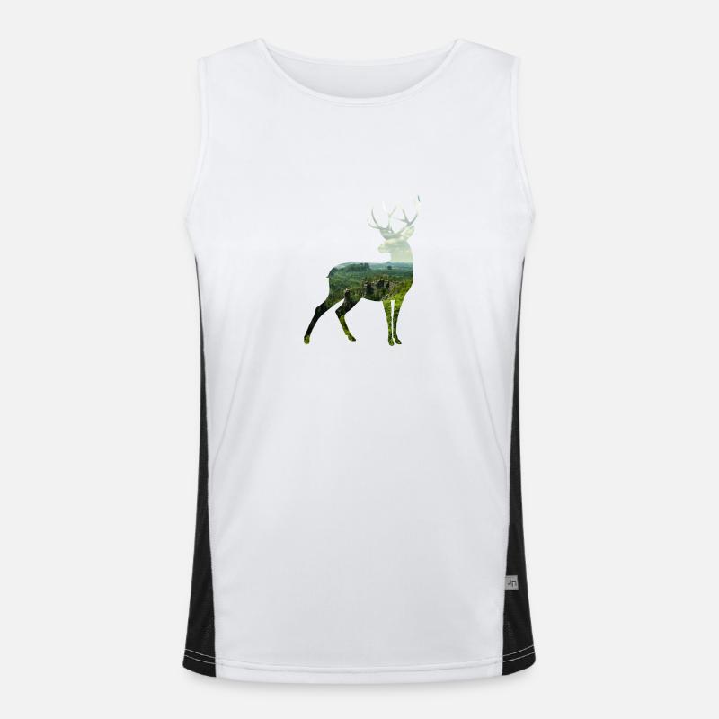 Hirsch Silhoutte Funktionelles Kontrast-Tank Top für Männer 