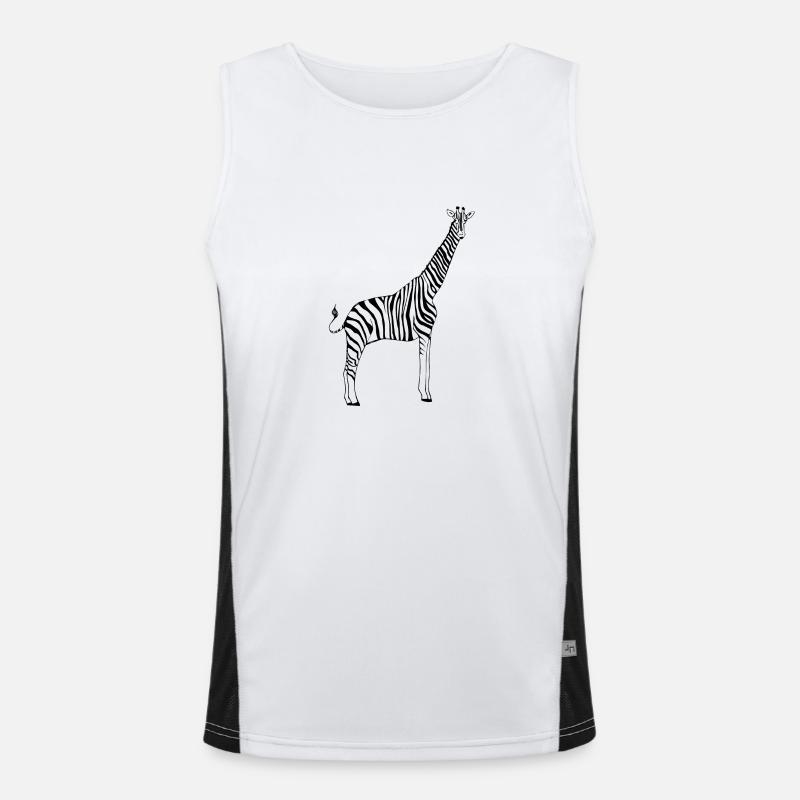 zebra giraffe Men's Functional Contrast Tank Top 