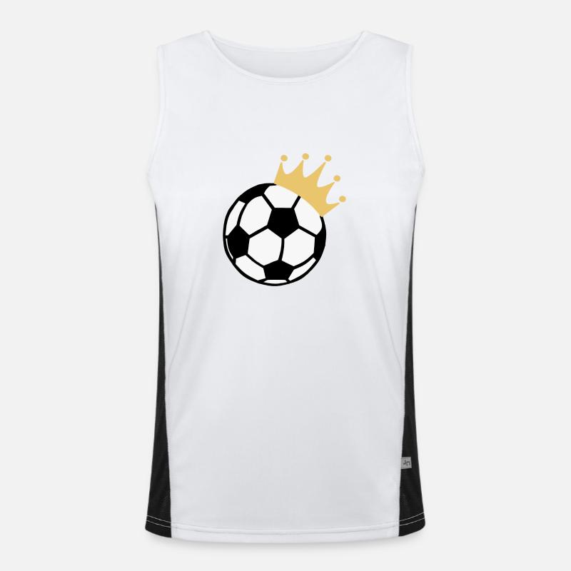 Fußball mit Krone Funktionelles Kontrast-Tank Top für Männer 