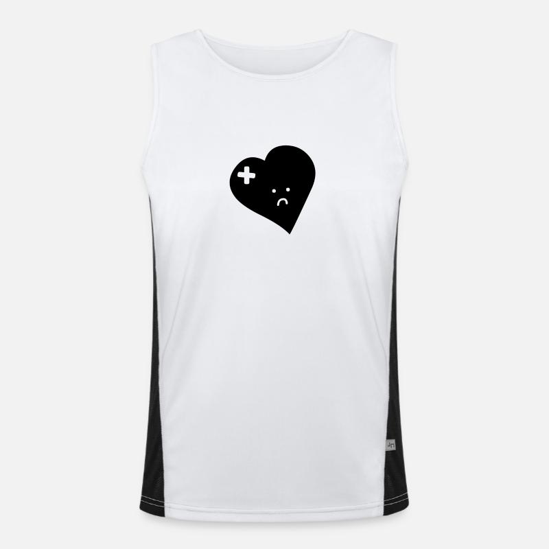 heart with a small aua Men's Functional Contrast Tank Top 