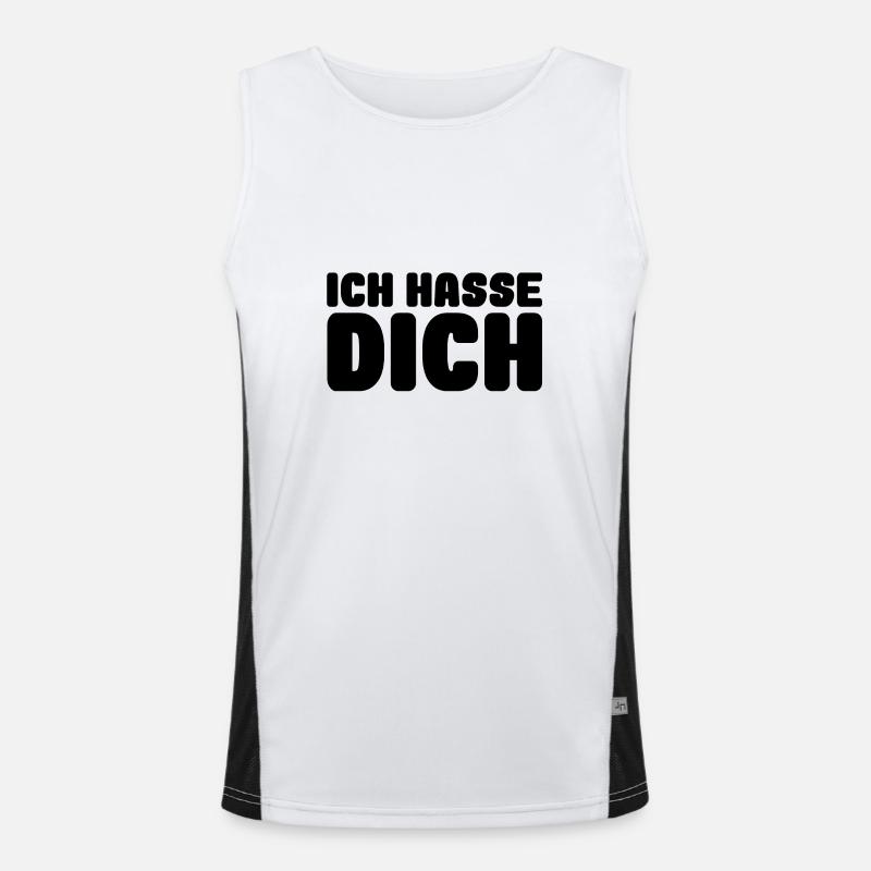 Ich hasse dich Funktionelles Kontrast-Tank Top für Männer 