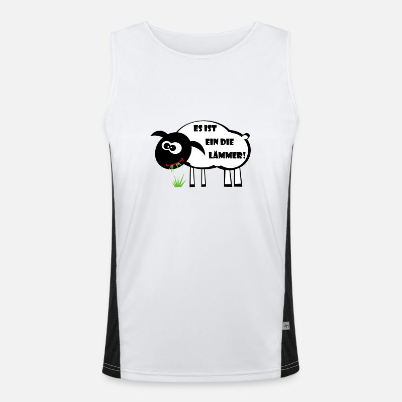 Es ist ein Dilemma! Lamm Geschenkidee Funktionelles Kontrast-Tank Top für Männer 