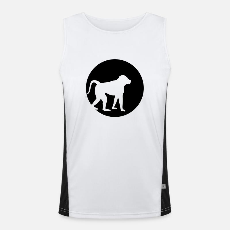 Monkey Moon Effect - Men's Functional Contrast Tank Top  - white/black