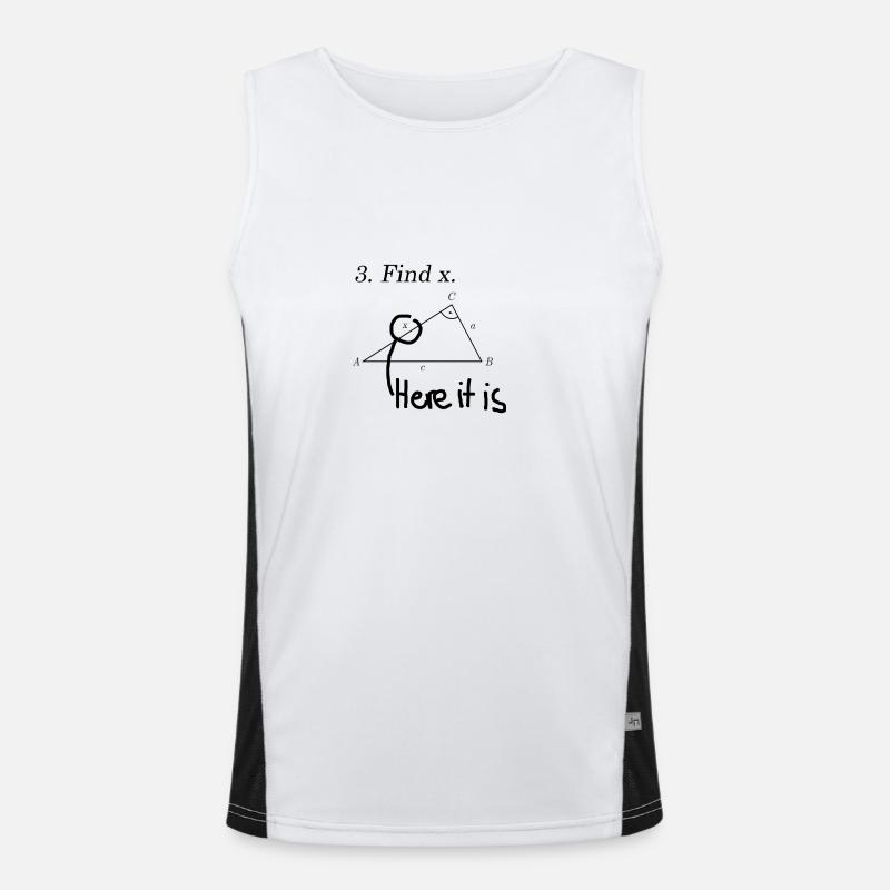 Find X Math Design Teacher Student Gift Idea Men's Functional Contrast Tank Top 