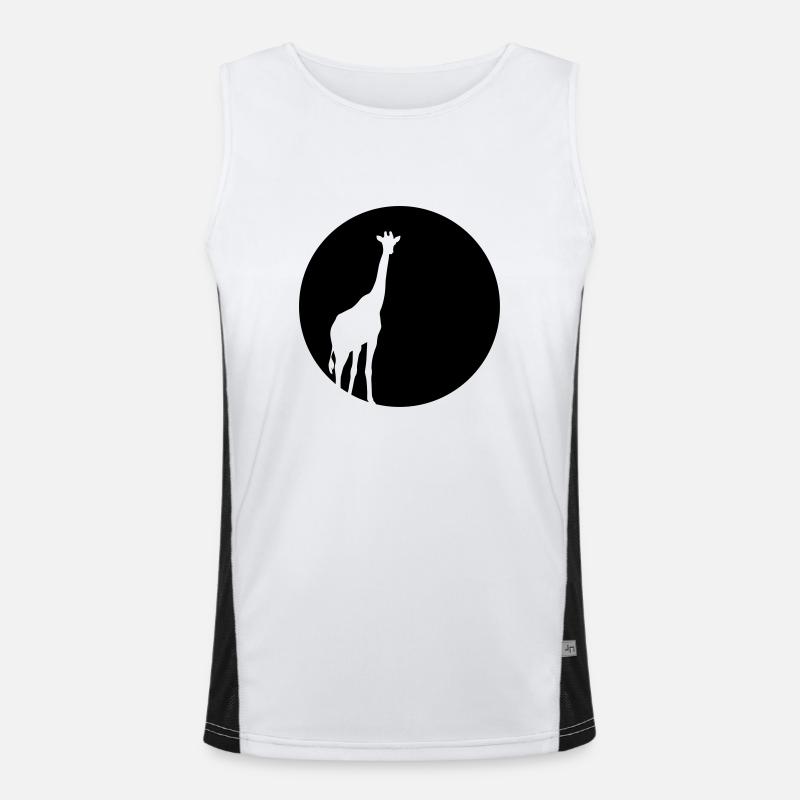 Giraffe Moon Funktionelles Kontrast-Tank Top für Männer 