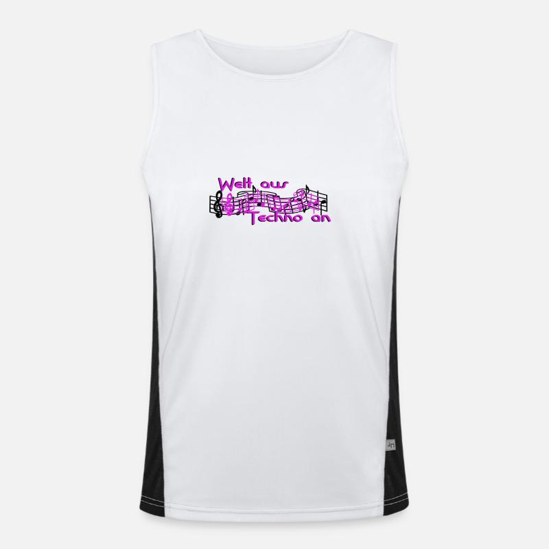 Monde de la techno sur le lettrage Débardeur respirant contrasté Homme 