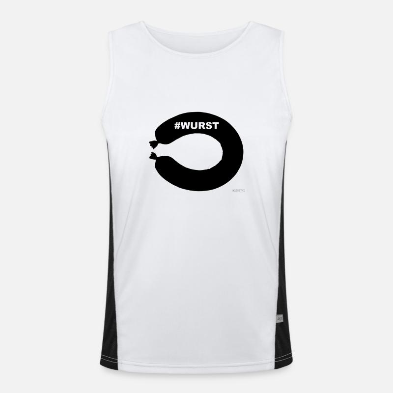 Fleischwurst Geschenk Geschenkidee Idee Funktionelles Kontrast-Tank Top für Männer 