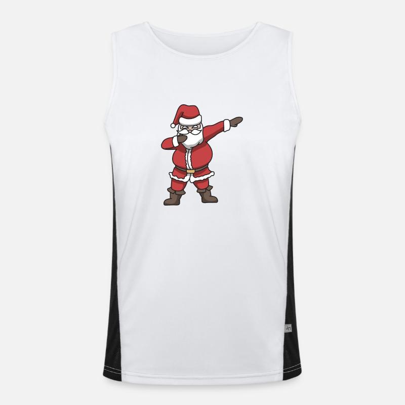 Santa dabbing gift Christmas dance Men's Functional Contrast Tank Top 