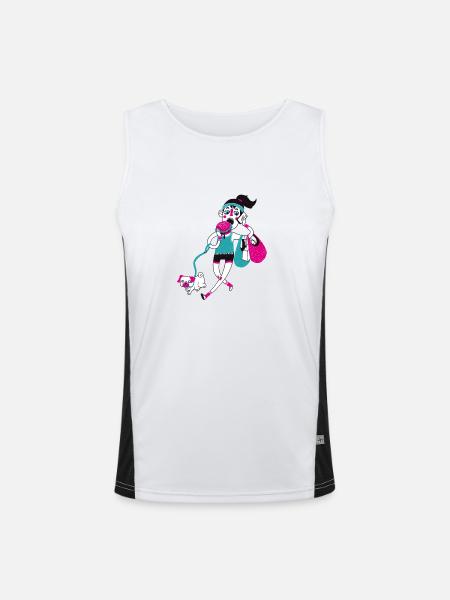 Multitasking - Men's Functional Contrast Tank Top - white/black