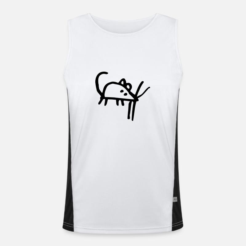 Souris douce (noir) Débardeur respirant contrasté Homme 