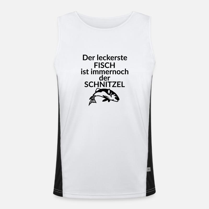 Schnitzel Fish - Men's Functional Contrast Tank Top  - white/black