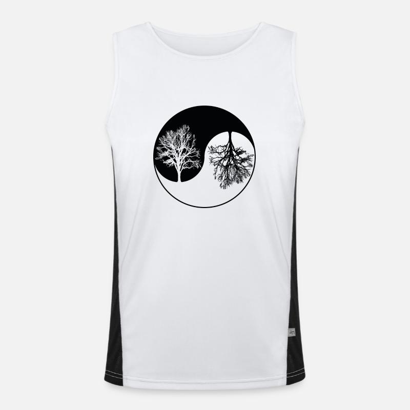 Ying-Yang-Baum Funktionelles Kontrast-Tank Top für Männer 