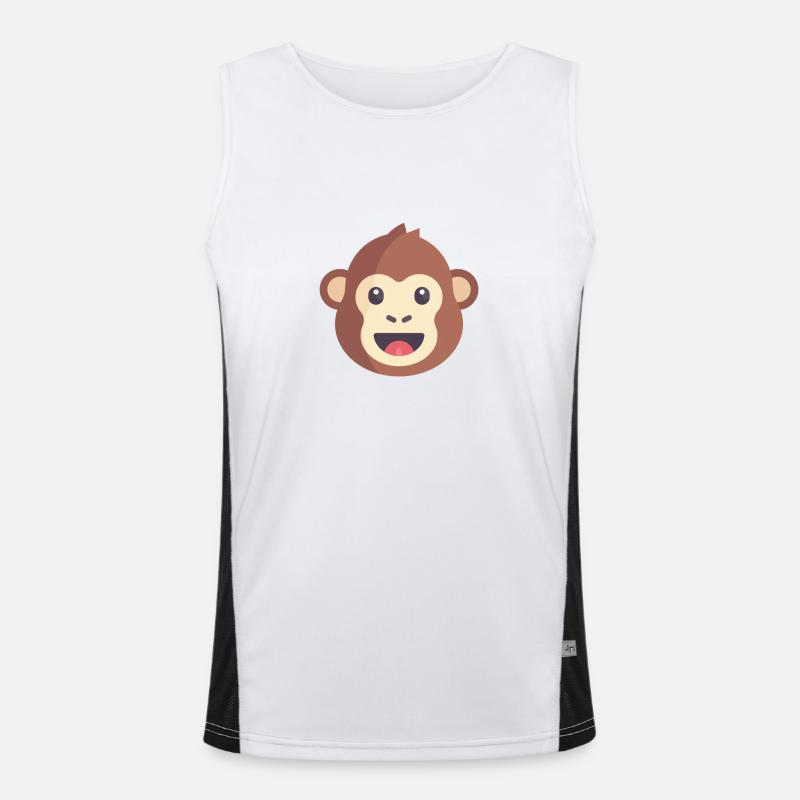 brown monkey emoticon Men's Functional Contrast Tank Top 