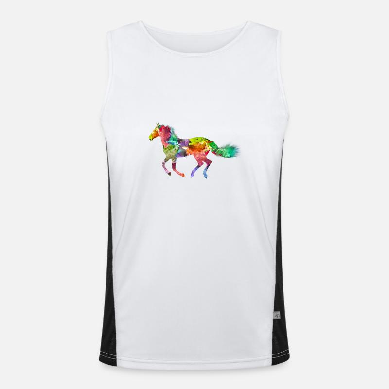 Pferd Farbe Funktionelles Kontrast-Tank Top für Männer 