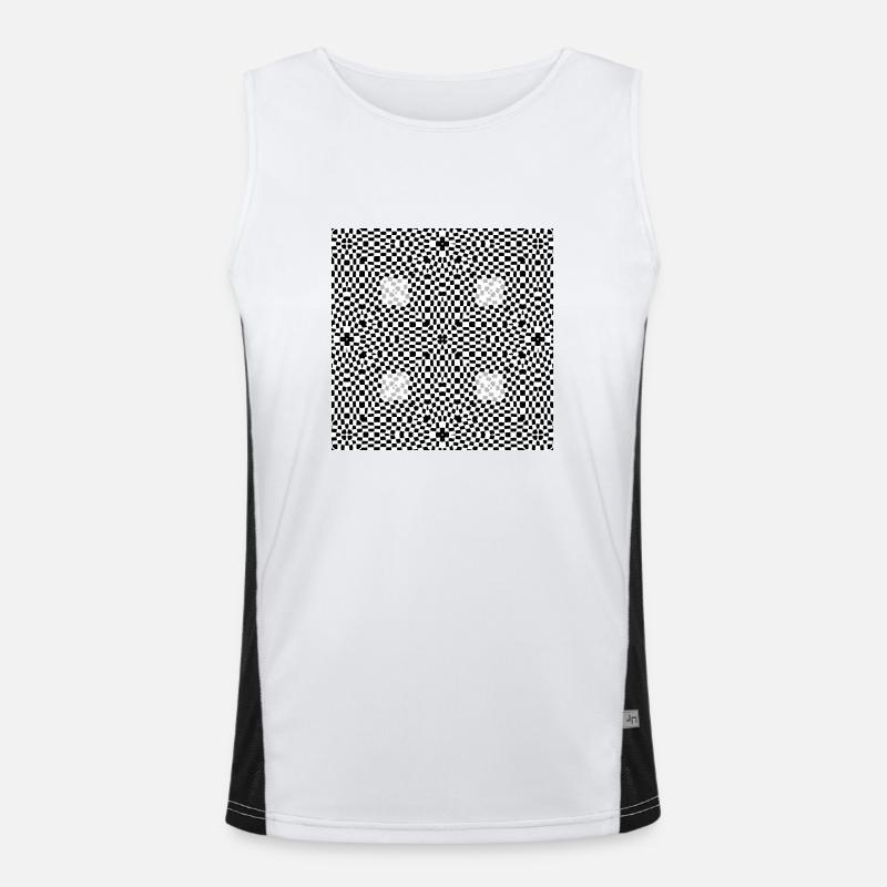 Abstraction - Men's Functional Contrast Tank Top  - white/black