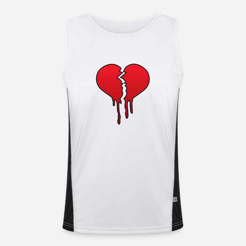 Broken heart de Funktionelles Kontrast-Tank Top für Männer 