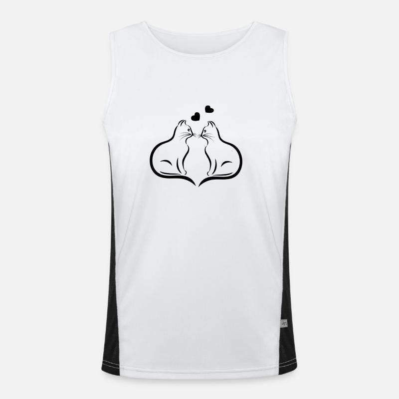 Zwei Katzen Funktionelles Kontrast-Tank Top für Männer 