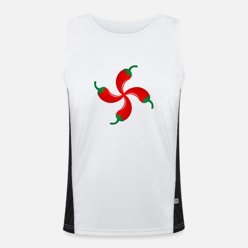 Quer Espelette Basken Funktionelles Kontrast-Tank Top für Männer 