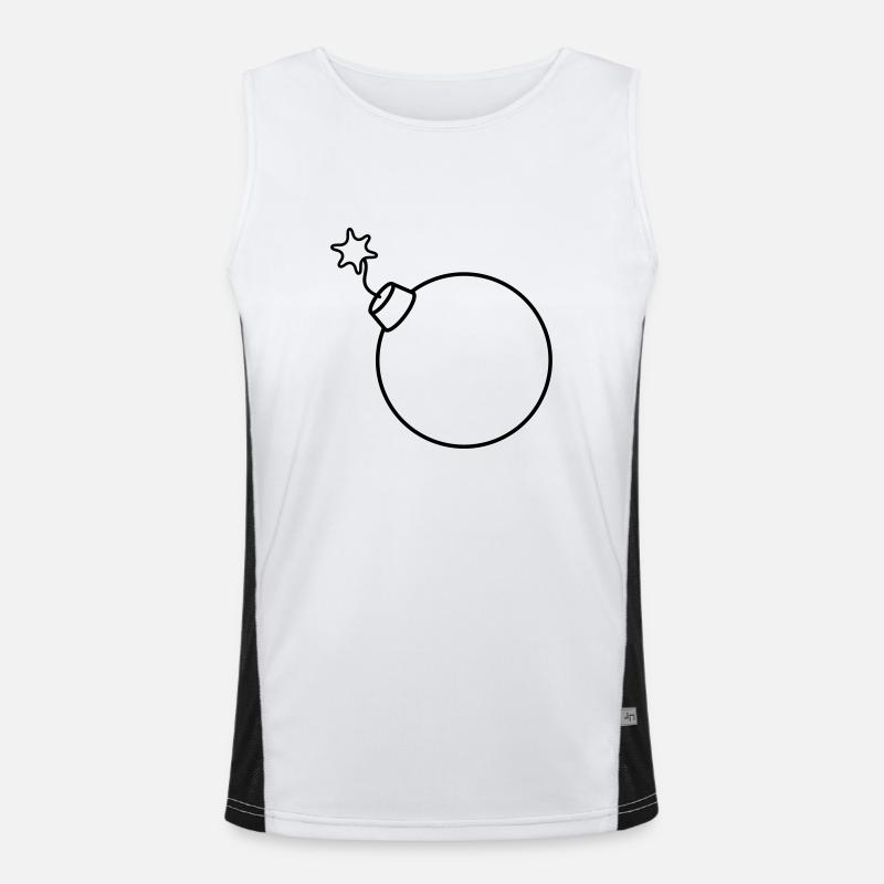 burned round ball sphere circle text b Men's Functional Contrast Tank Top 