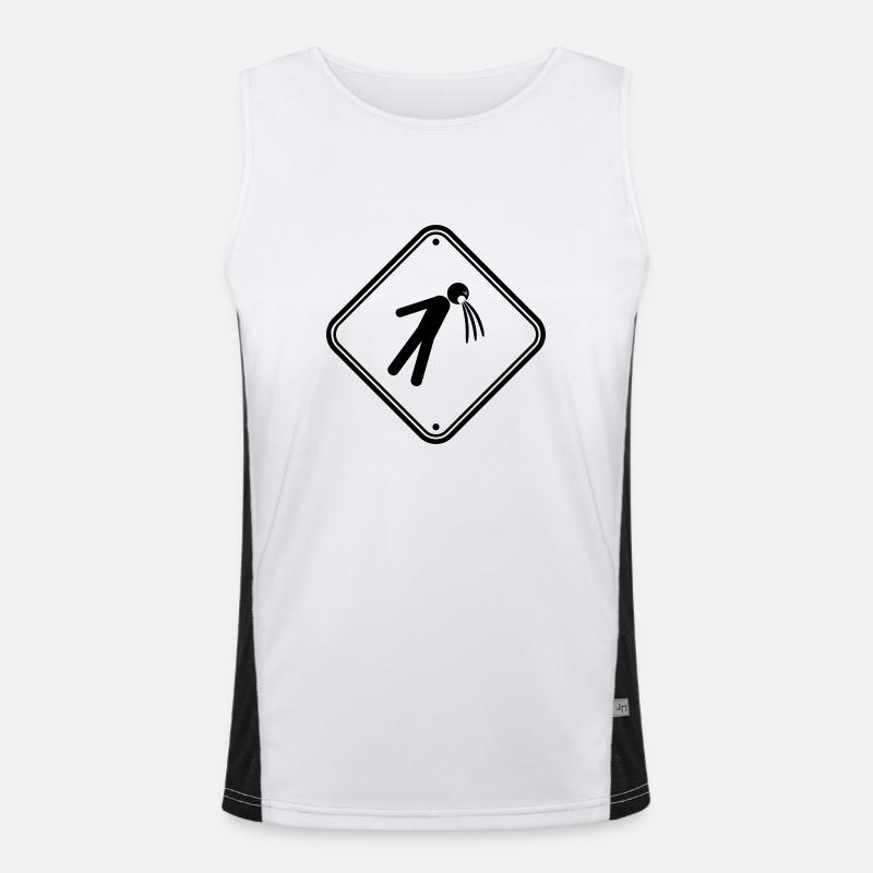 shield caution note vomit vomit Men's Functional Contrast Tank Top 