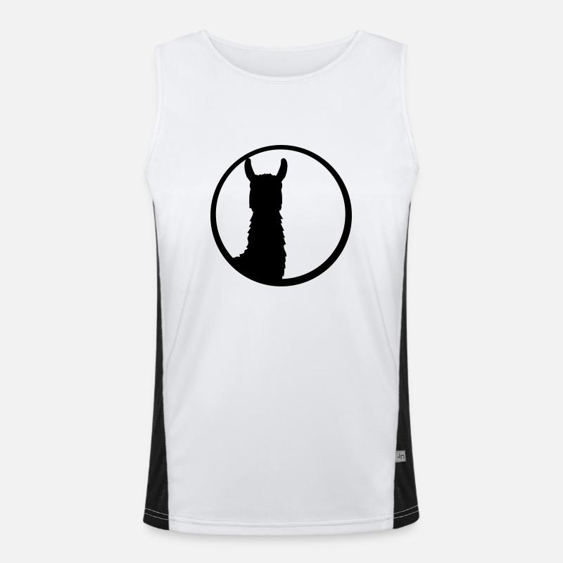 schwarz button logo rund kreis silhouette umriss l Funktionelles Kontrast-Tank Top für Männer 