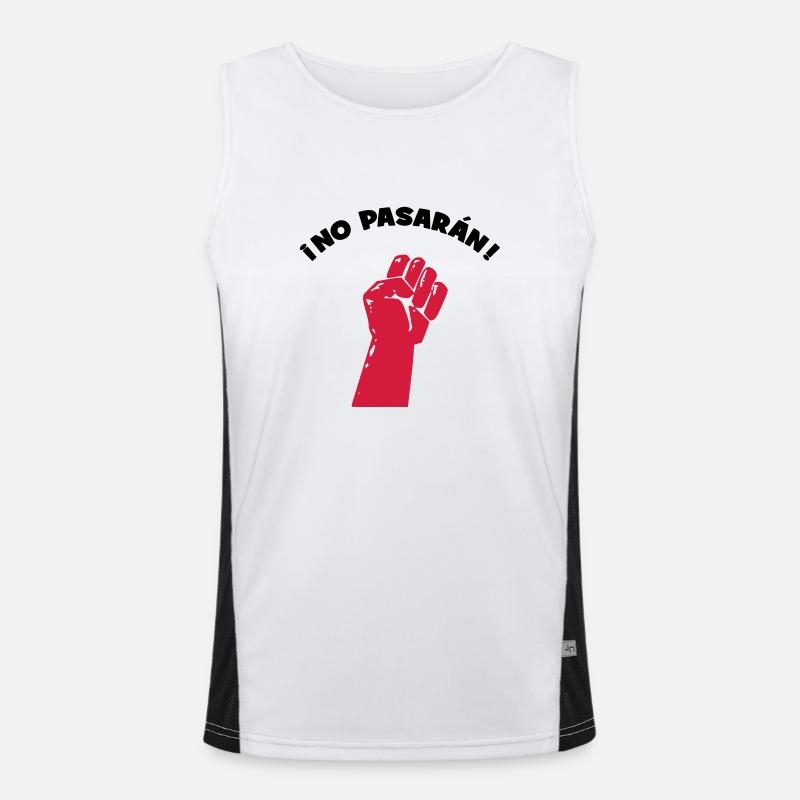 No Pasaran - Sie kommen nicht durch! Funktionelles Kontrast-Tank Top für Männer 