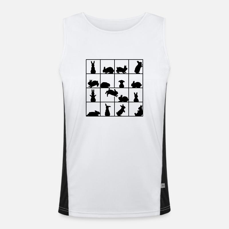 Rabbit cube - Men's Functional Contrast Tank Top  - white/black