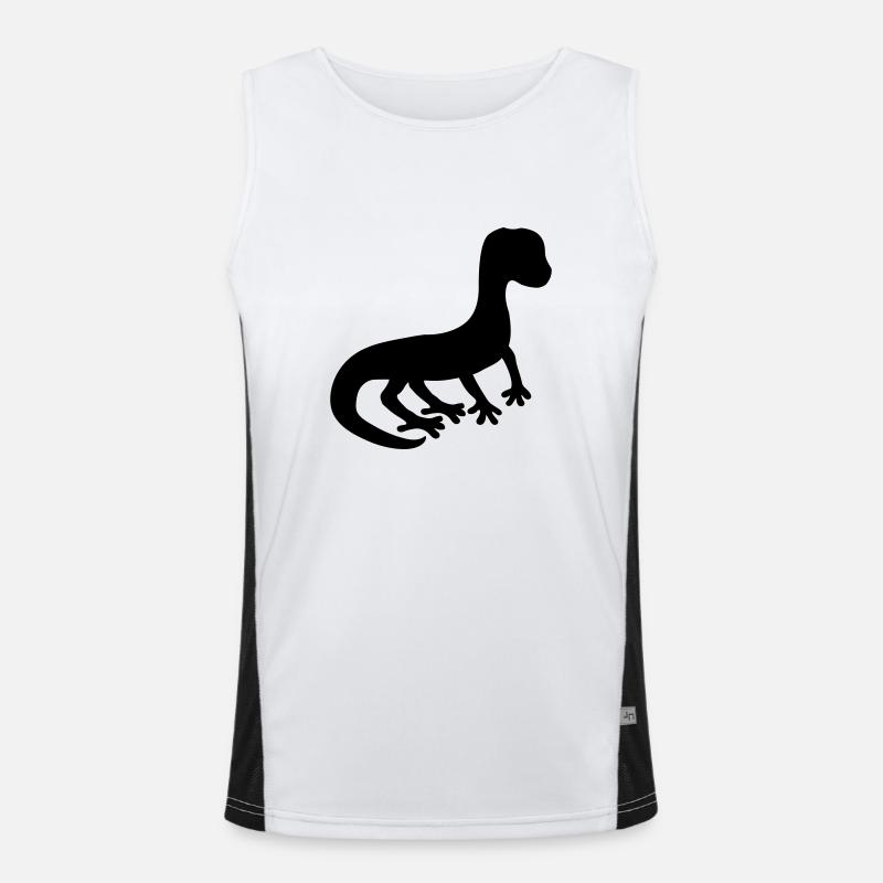 silhouette schatten eidechse echse gecko schlange Funktionelles Kontrast-Tank Top für Männer 