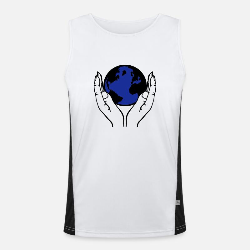 world in hands Men's Functional Contrast Tank Top 