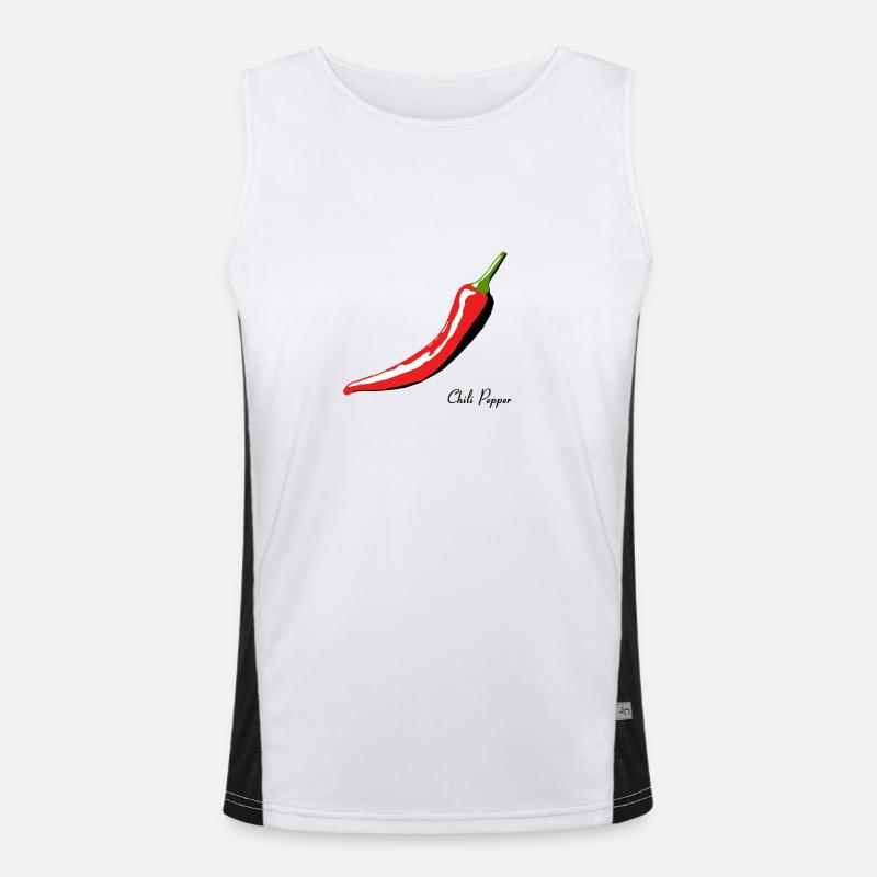 Chili Pepper Canotta sportiva da uomo in contrasto cromatico 