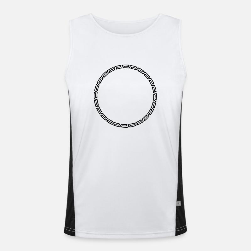 Frame, Mayan style, your design, text, Celtic Men's Functional Contrast Tank Top 