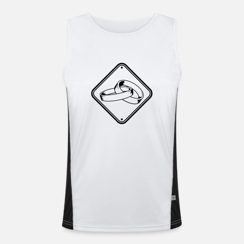 attention danger caution warning sign warning 2 v Men's Functional Contrast Tank Top 