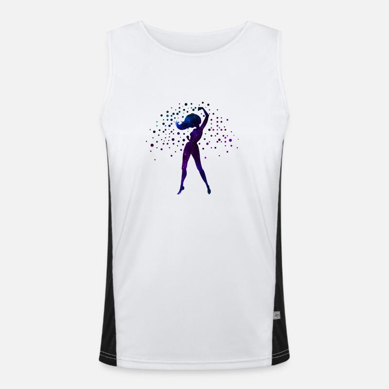 Galaxy Strong Pose Funktionelles Kontrast-Tank Top für Männer 
