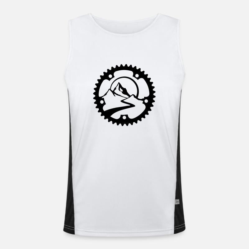fahrradkranz_mit_landschaft Funktionelles Kontrast-Tank Top für Männer 