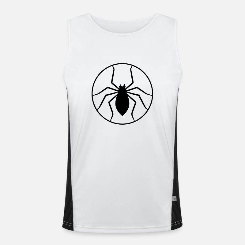 Circle Spider Logo Design Funktionelles Kontrast-Tank Top für Männer 
