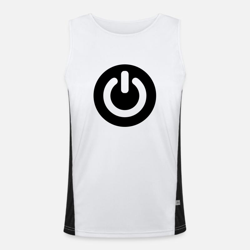 Power - Men's Functional Contrast Tank Top  - white/black