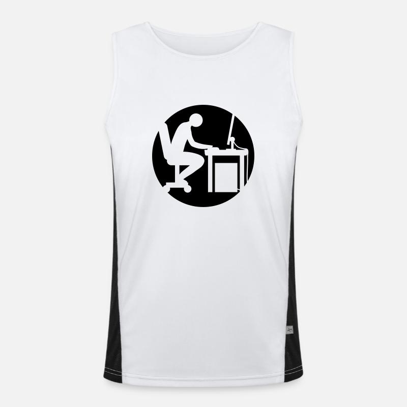 Logo de nerd ordinateur Bureau Débardeur respirant contrasté Homme 