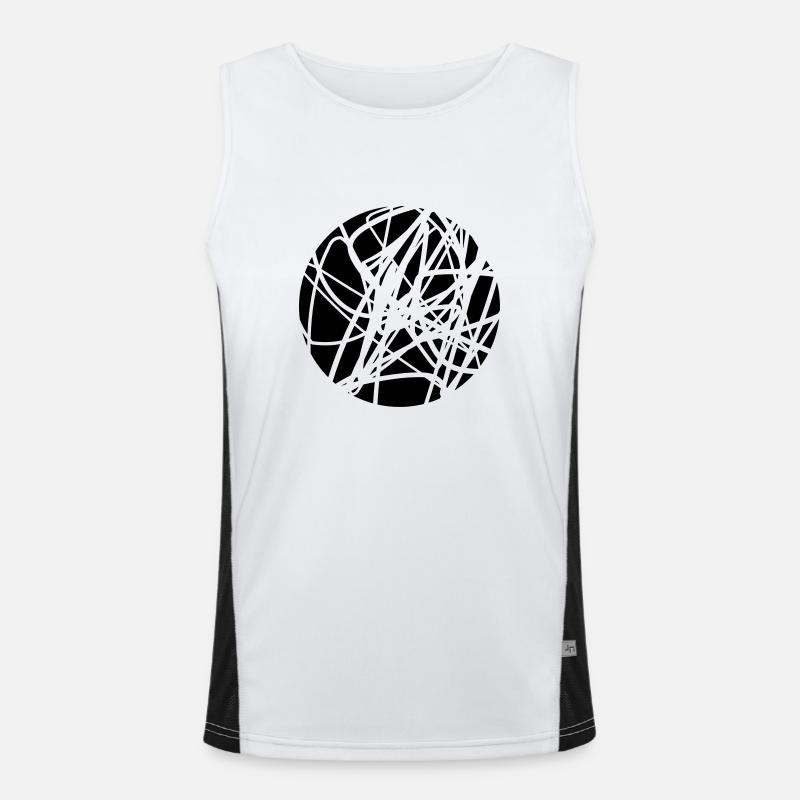 Scribbled chaotic strokes pattern - Men's Functional Contrast Tank Top  - white/black