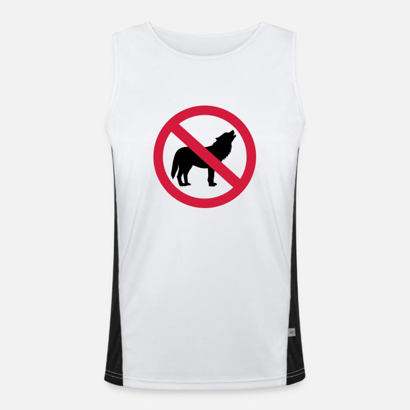 Wolf - Men's Functional Contrast Tank Top  - white/black