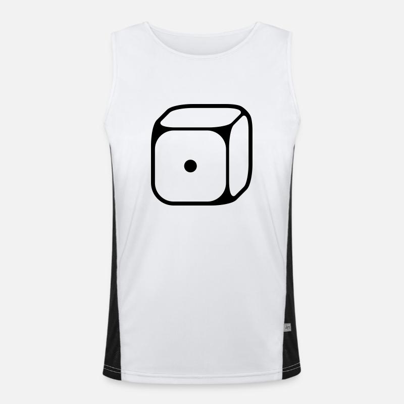 1st cube (one / 1C) - Men's Functional Contrast Tank Top  - white/black