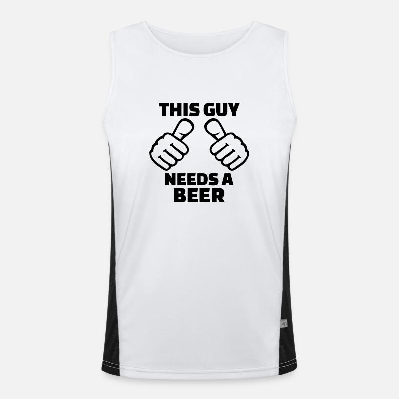 This guy needs a beer Funktionelles Kontrast-Tank Top für Männer 
