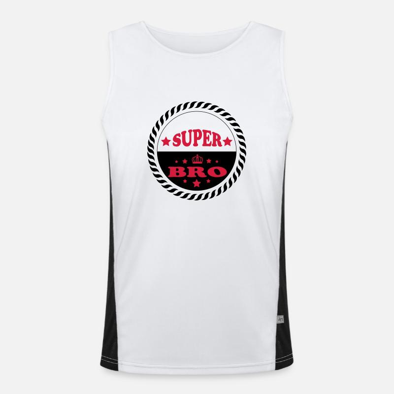Super bro 111 - Men's Functional Contrast Tank Top  - white/black