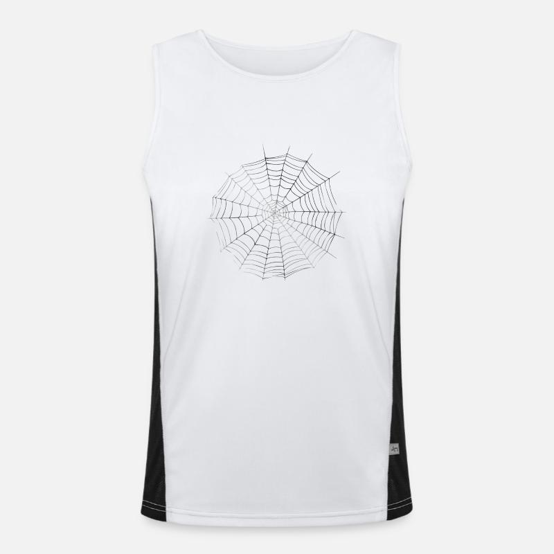 Smiley Spiderweb - Funktionel kontrast tanktop til herrer  - hvid/sort