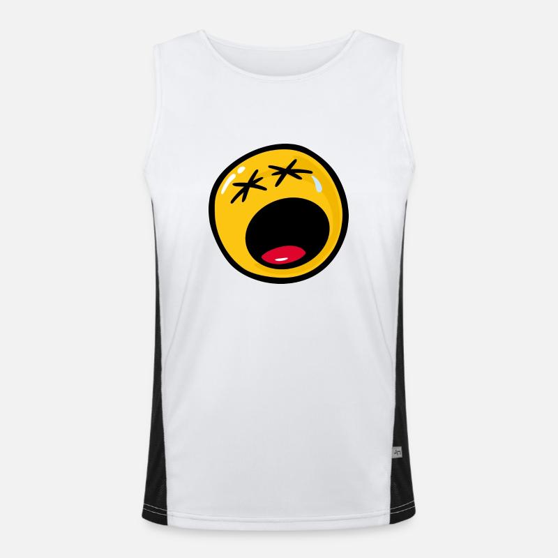 Smiley Sadness Miserable - Men's Functional Contrast Tank Top  - white/black