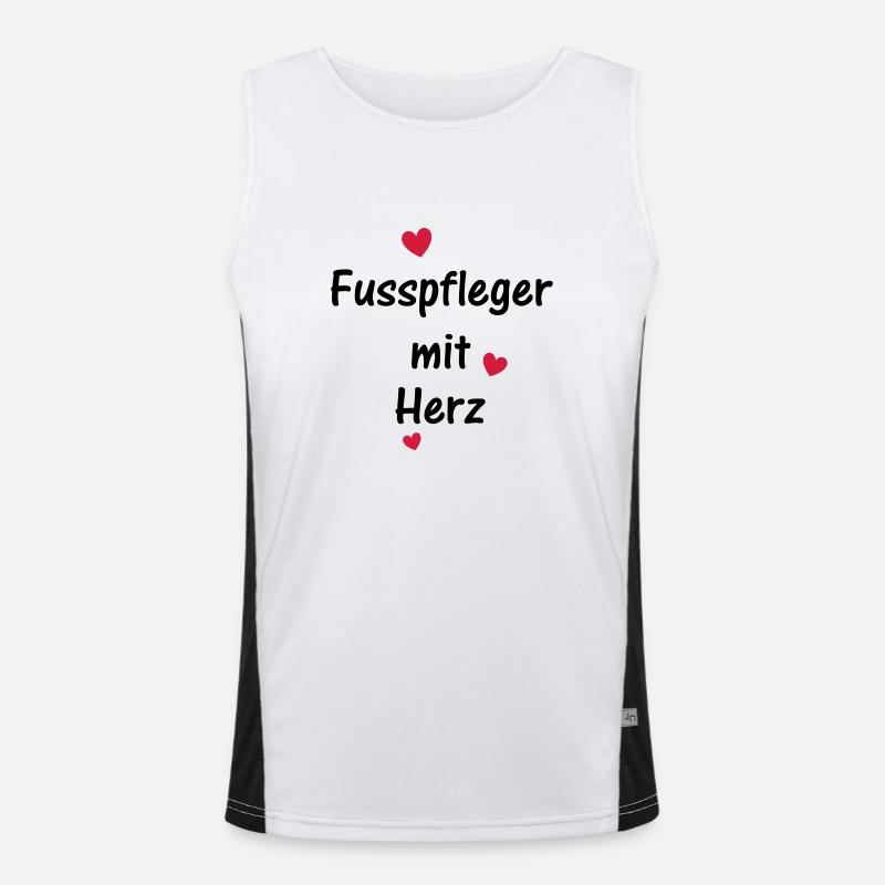 Fusspfleger mit Herz Funktionelles Kontrast-Tank Top für Männer 