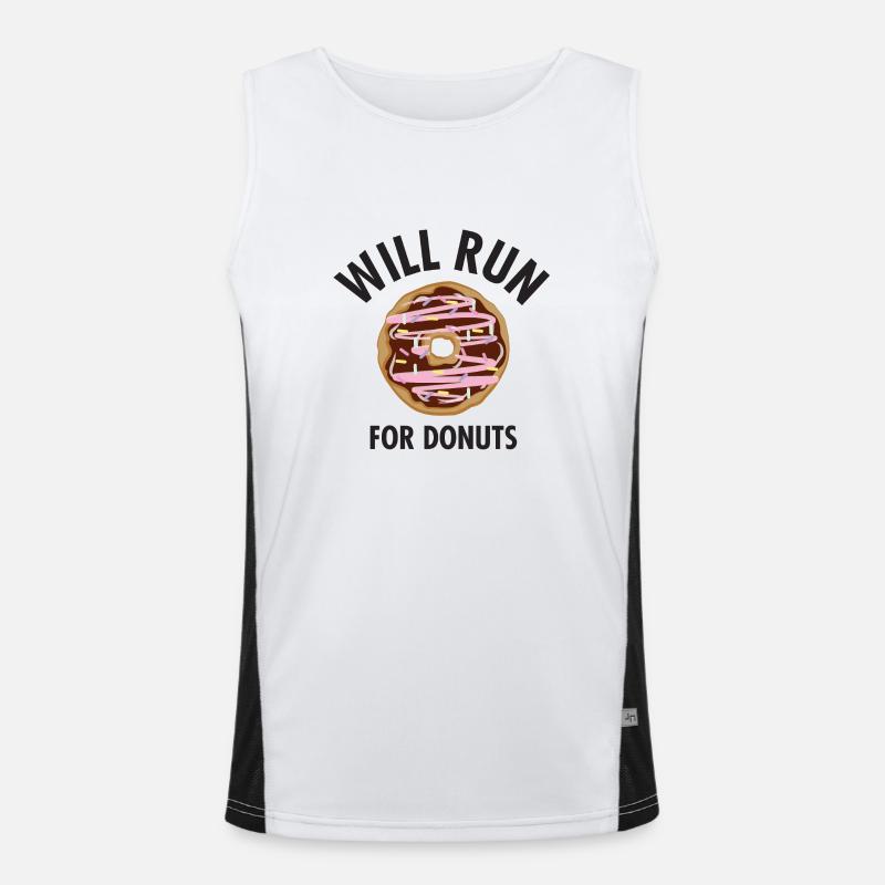 Will Run For Donuts Men's Functional Contrast Tank Top 