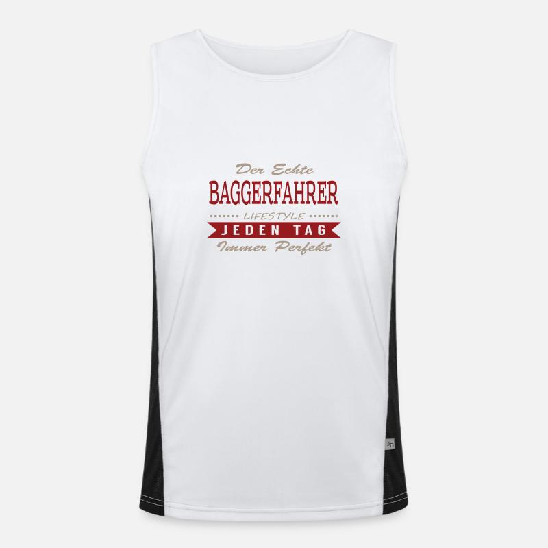Der echte Baggerfahrer Funktionelles Kontrast-Tank Top für Männer 