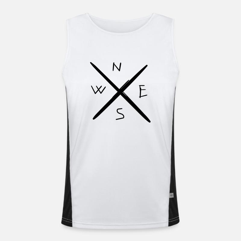 Compass, Kompass, Outdoor, Nature, Wildlife Funktionelles Kontrast-Tank Top für Männer 