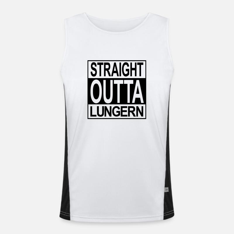 Straight outta Lungern Funktionelles Kontrast-Tank Top für Männer 