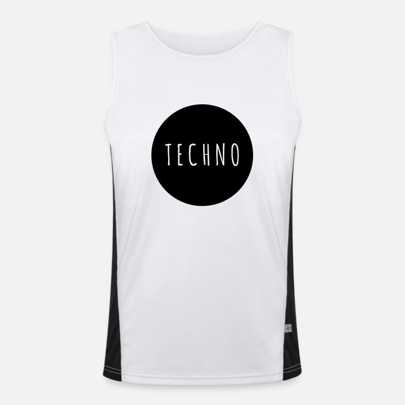 Techno Kreis Funktionelles Kontrast-Tank Top für Männer 